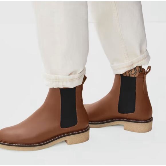 Everlane Women's Chelsea Boot The Italian Leather Tobacco Brown Size 7.5 NWOT - Picture 1 of 12